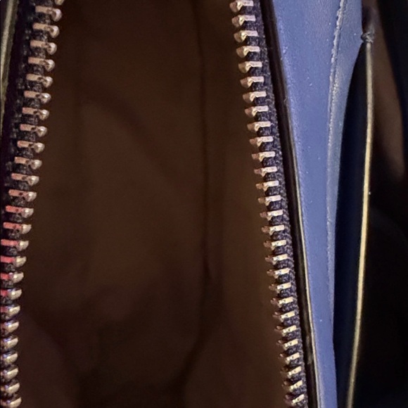 DKNY Navy Logo Crossbody Bag – Faux Leather Shoulder Bag with Scarf Detail - Picture 5 of 11